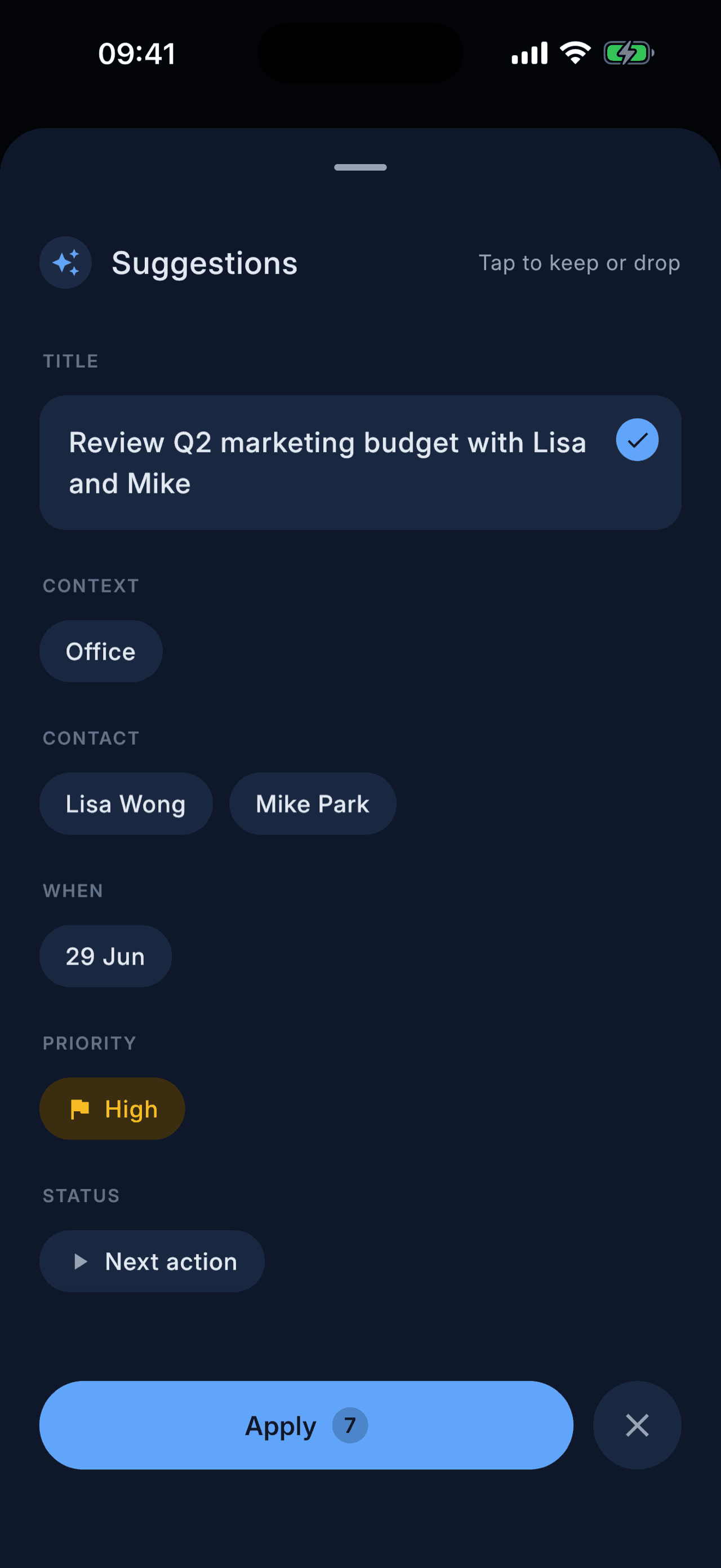 NextThing mobile — AI task parsing