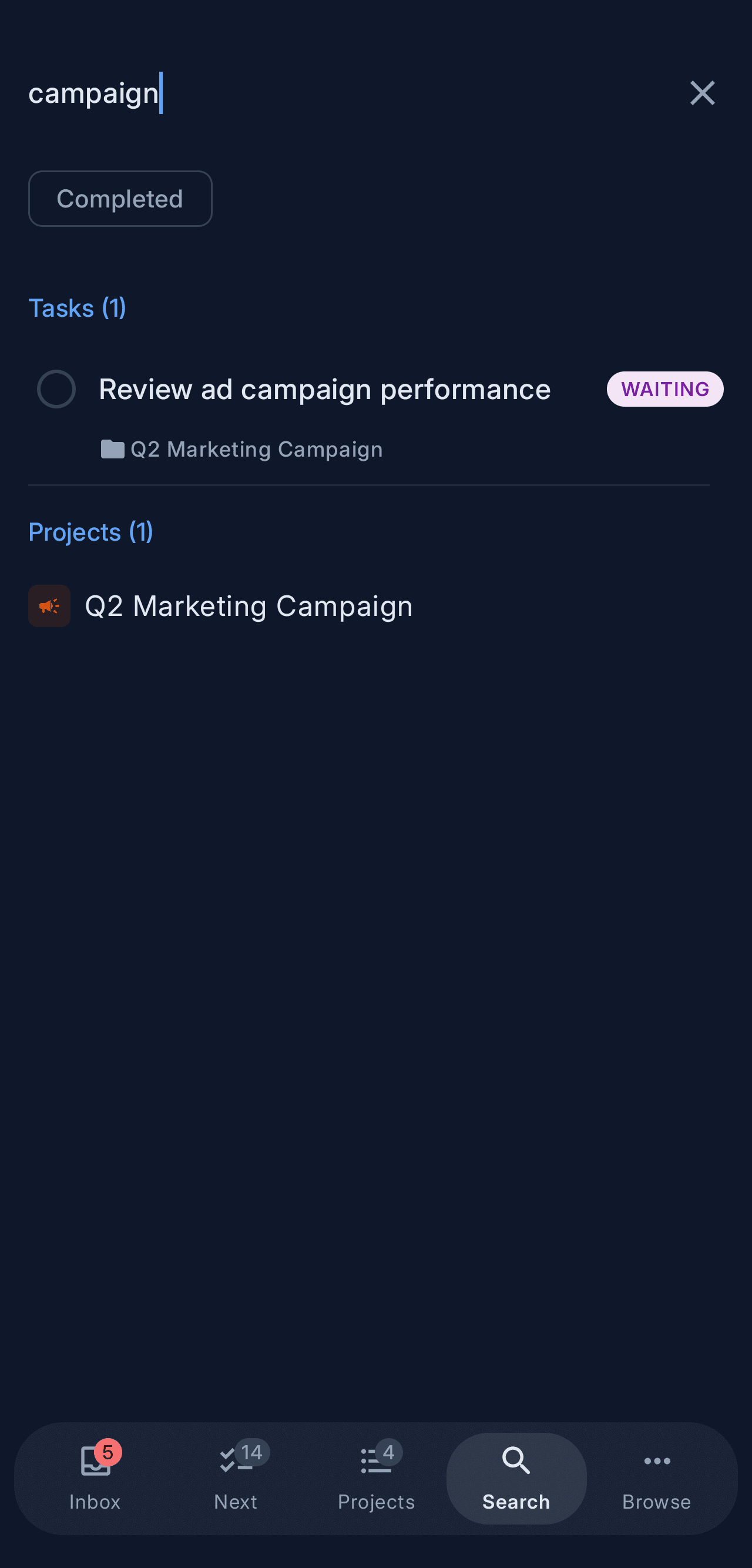 NextThing mobile — Instant search